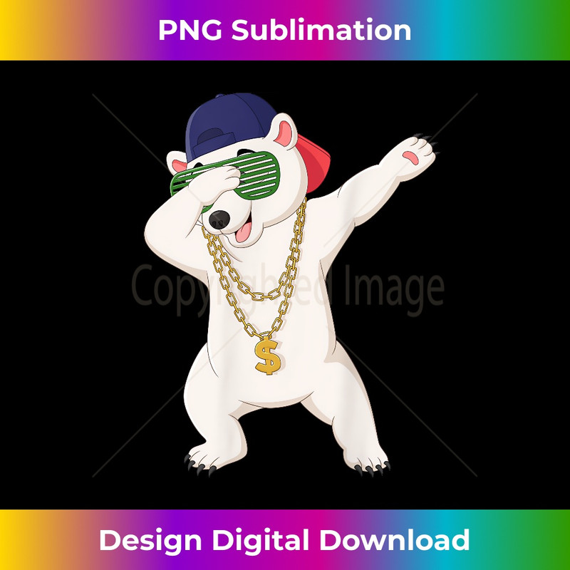 Funny Dancing Dabbing Polar Bear  Boys Girls - Signature Sublimation PNG File