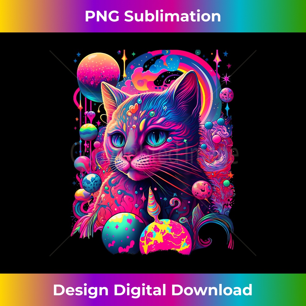 Colorful Rainbow Cat Graphic - Exclusive Sublimation Digital File