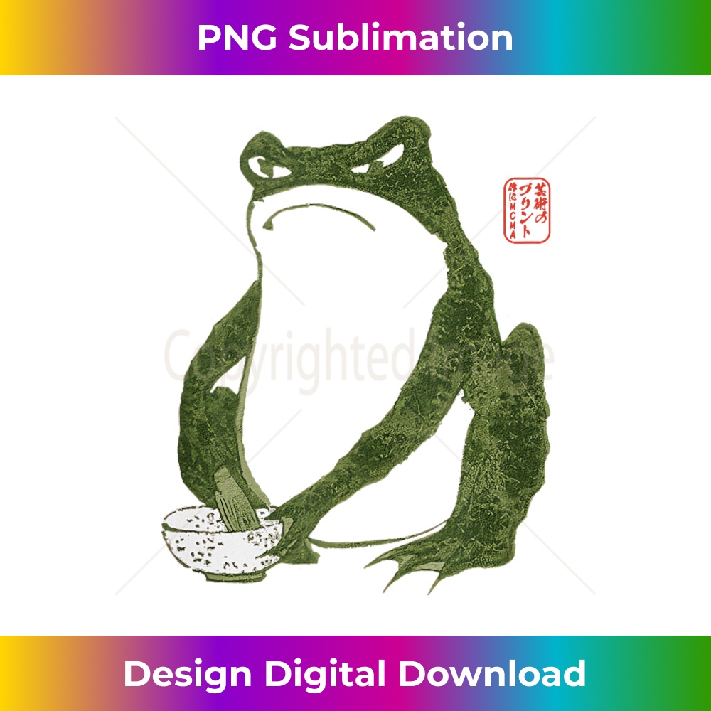 Grumpy Frog Japanese Art Print - PNG Transparent Sublimation Design