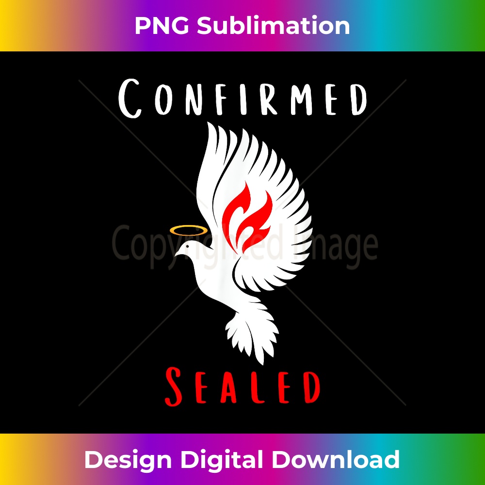 Catholic Confirmation Confirmed Sealed Holy Spirit Dove - Instant PNG Sublimation Download