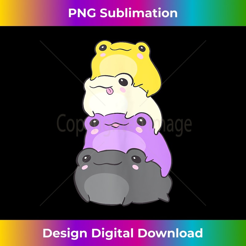 Nonbinary Flag Color Frogs Subtle Enby Pride Cute Aesthetic 1 - Elegant Sublimation PNG Download