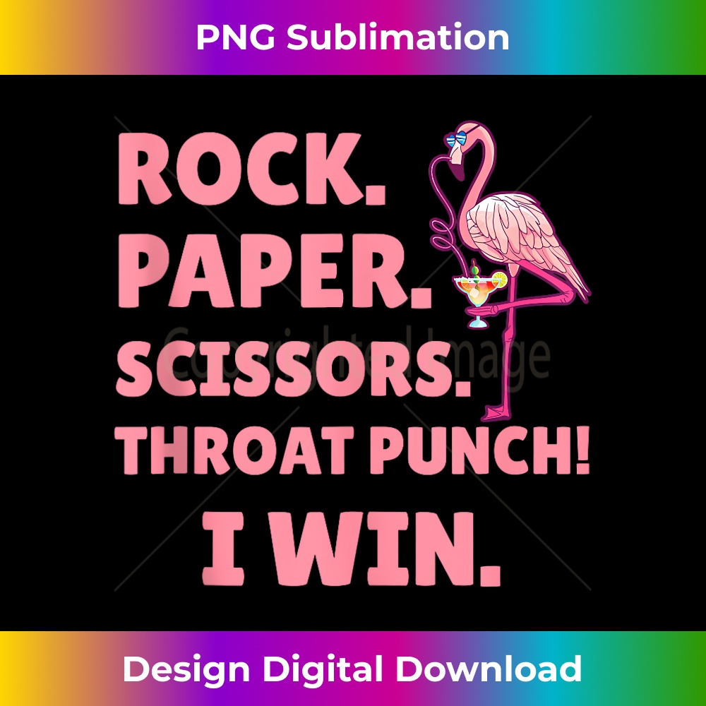 Rock Paper Scissors Throat Punch I Win Funny Pink Flamingo 1 - Artistic Sublimation Digital File