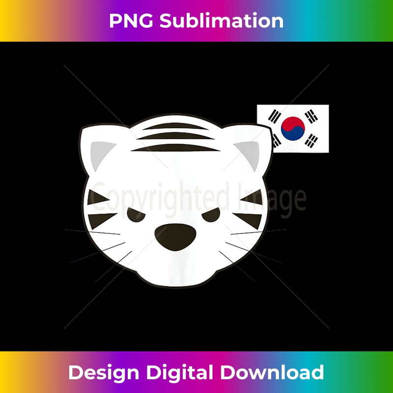 White Siberian Tiger South Korean Flag 1 - PNG Sublimation Digital Download