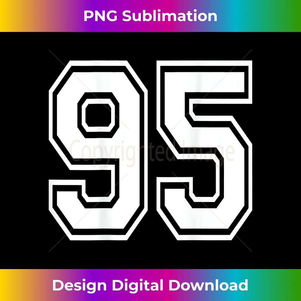 Number 95 Sports Player Number BACK Of Only 1 - Aesthetic Sublimation Digital File