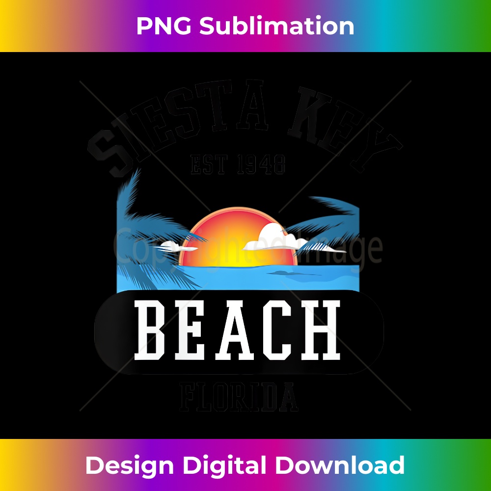 s Siesta Key Beach Florida Sunset Palm Tree Novelty Art 1 - PNG Transparent Digital Download File for Sublimation
