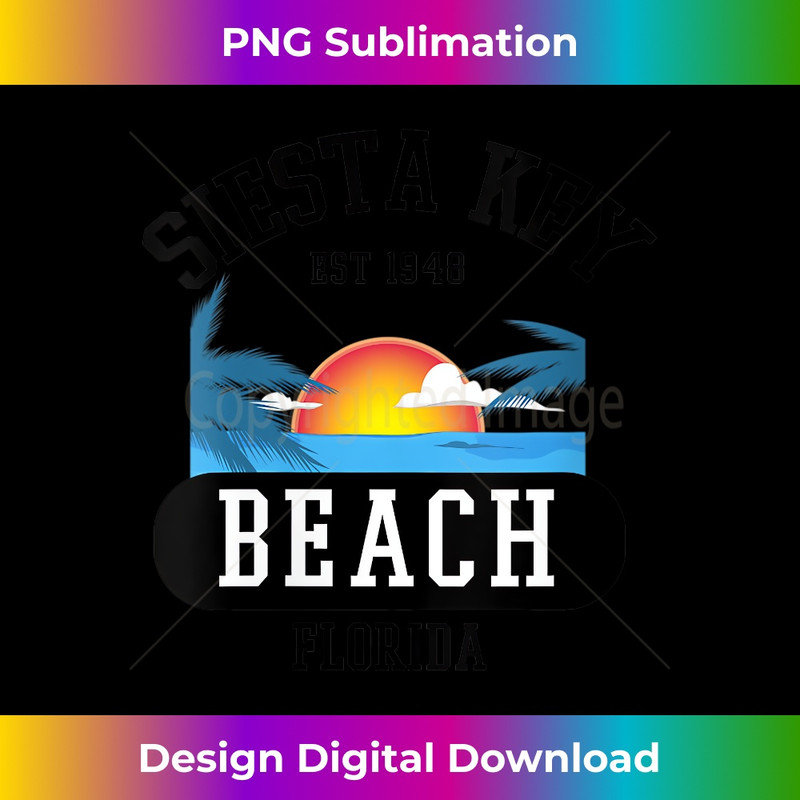 s Siesta Key Beach Florida Sunset Palm Tree Novelty Art 1 - PNG Transparent Digital Download File for Sublimation