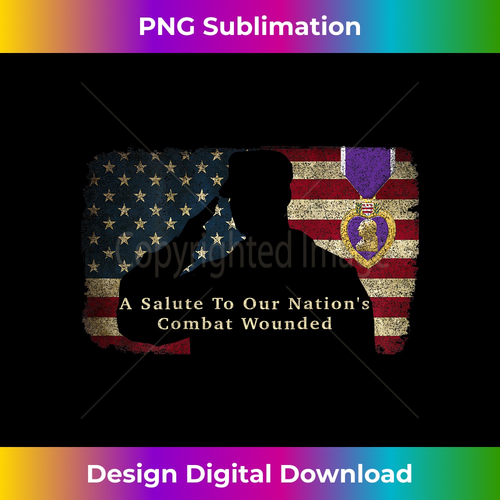 Purple Heart Day A Salute To Combat Wounded 1 - PNG Transparent Digital Download File for Sublimation