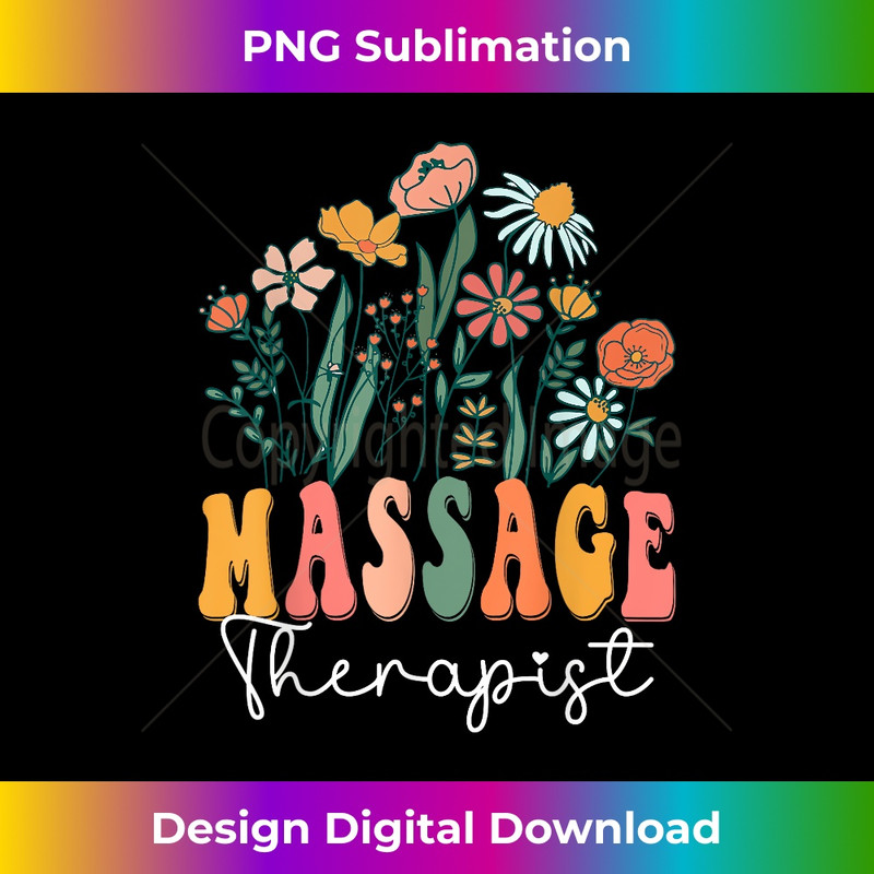 Retro Groovy floral Massage Therapist Wildflower s For 1 - Sublimation-Ready PNG File