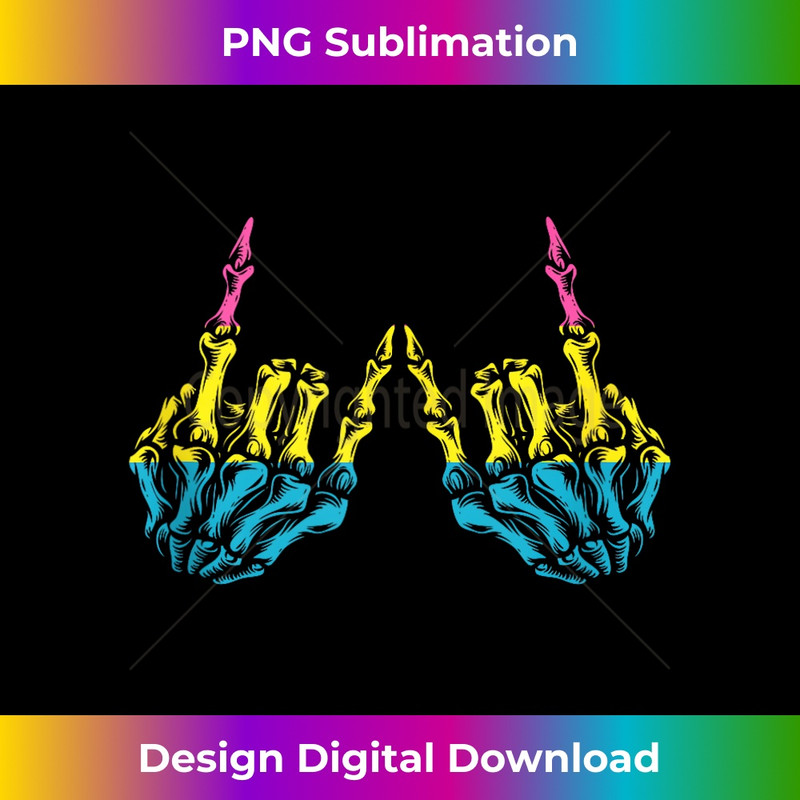 Skeleton Rock Hand LGBQ Cool Pansexual Pride Pan Flag 1 - PNG Transparent Digital Download File for Sublimation