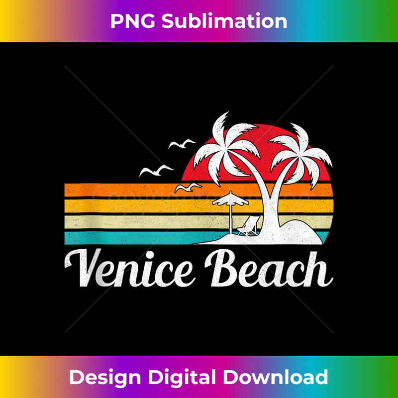 Summer Vacation Vintage Palm Tree California Venice Beach  1 - Instant PNG Sublimation Download