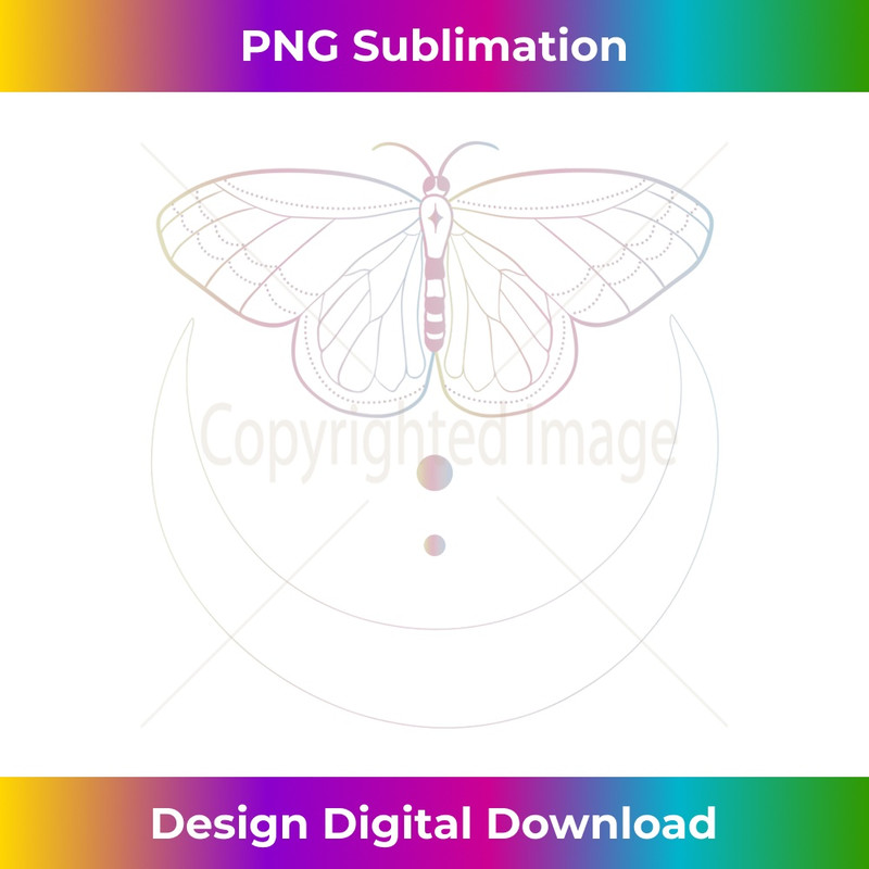 Butterfly Crescent Sacred Geometry - PNG Transparent Sublimation Design