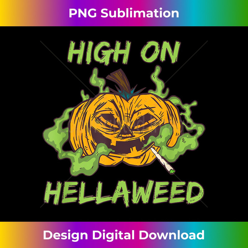 Funny Halloween Costume Stoner Pumpkin Weed & Smokers s - Modern Sublimation PNG File