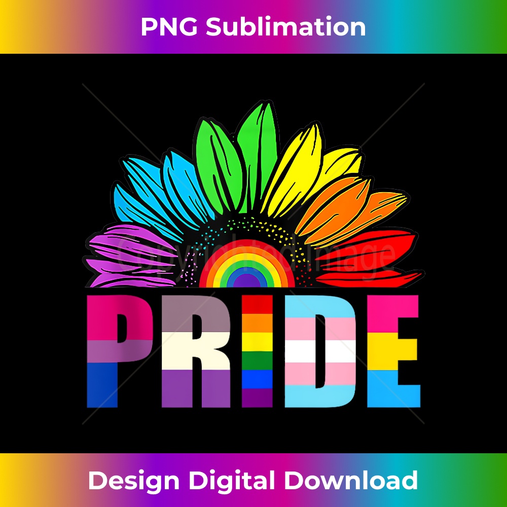 Pride Sunflower Rainbow LGBT Flag Gay Pride Proud LGBTQ 1 - PNG Transparent Sublimation File