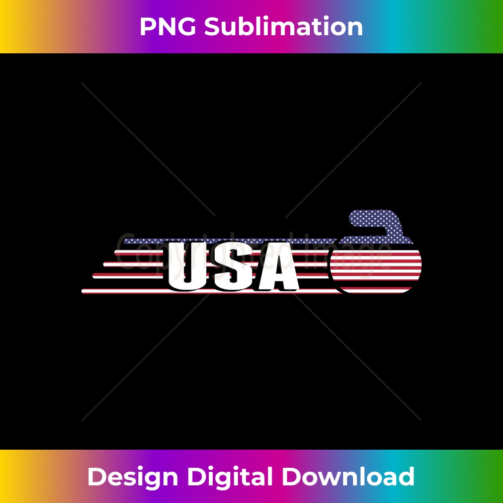 USA Team Curling Jersey - Vintage Winter Sports Lover - PNG Transparent Sublimation File