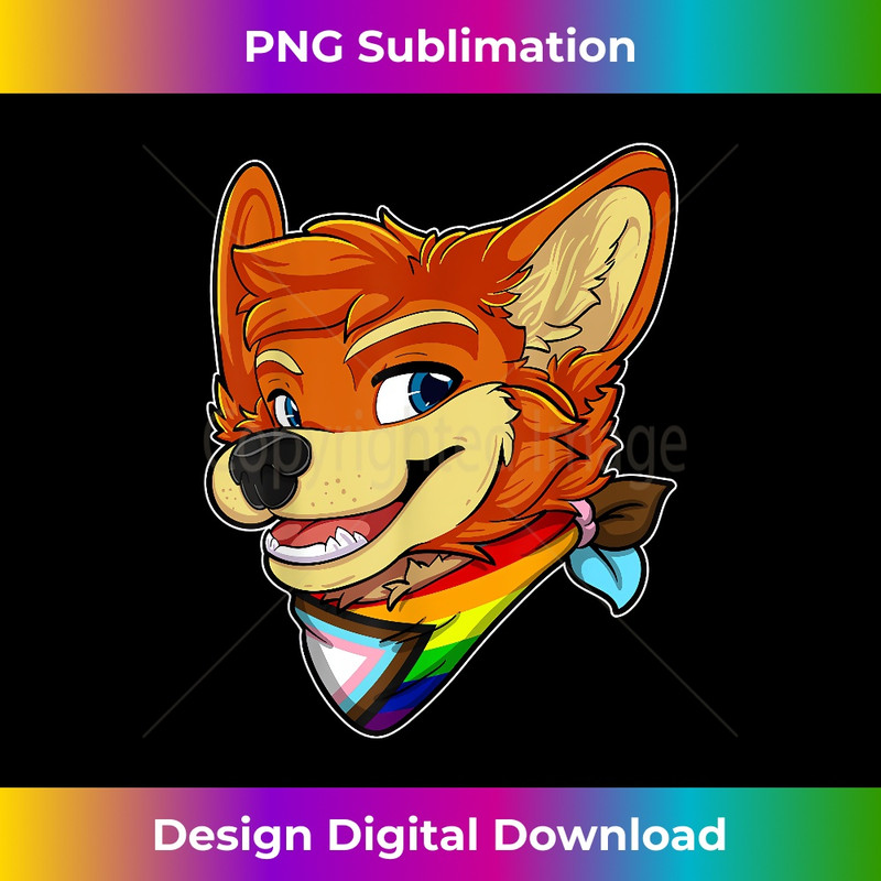 Progress Pride Fursona Furry Fox Gay Rights Pride Week 2 - PNG Sublimation Digital Download