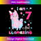 7 Years Old 7th Birthday Girl Llama I Am Seven and Llamazing - Instant PNG Sublimation Download