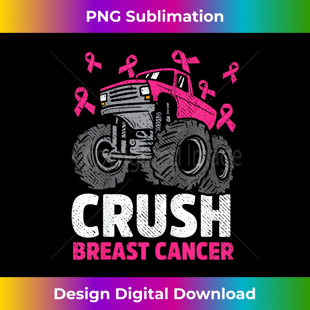 Crush Breast Cancer Awareness Monster Truck Toddler Kid Boys - Instant Sublimation Digital Download