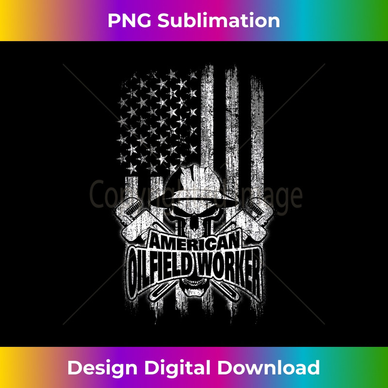 Oilfield Worker American Flag Skull and Wrenches 2 - Special Edition Sublimation PNG File
