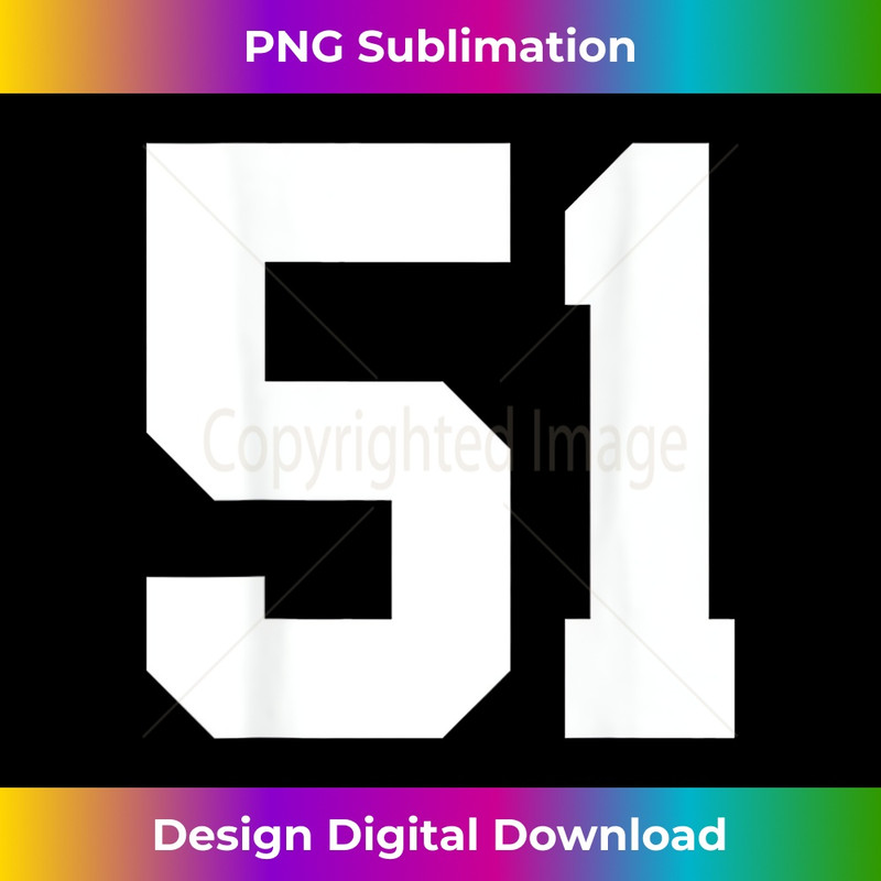 Number 51 Print On Back Only Cotton Team Jersey 1 - Digital Sublimation Download File