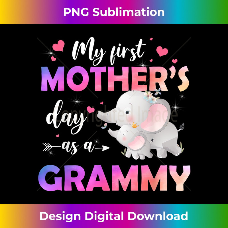My First Mother's Day As Grammy Mothers Day Elepahnt s 2 - Instant PNG Sublimation Download