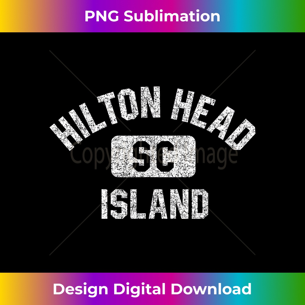 Hilton Head Island SC Gym Style Pink w Distress White Print - Exclusive PNG Sublimation Download