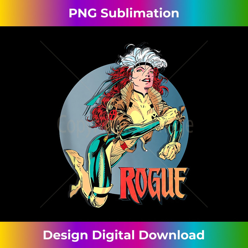 Marvel X-Men Rogue Flying Vintage Circle Portrait 1 - PNG Transparent Sublimation Design