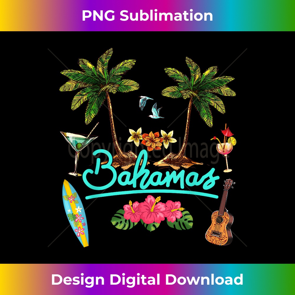 Bahamas Beach Summer Palm Surf Sun set Palm Trees - Unique Sublimation PNG Download