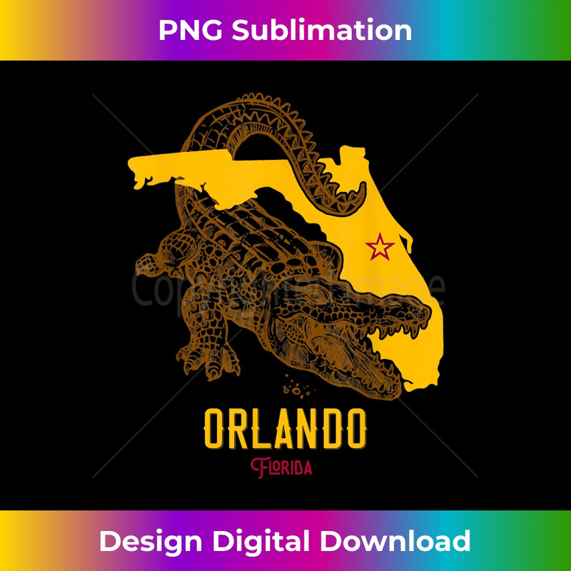 Orlando Florida FL Aligator Vacation Surf Sunset - Instant PNG Sublimation Download