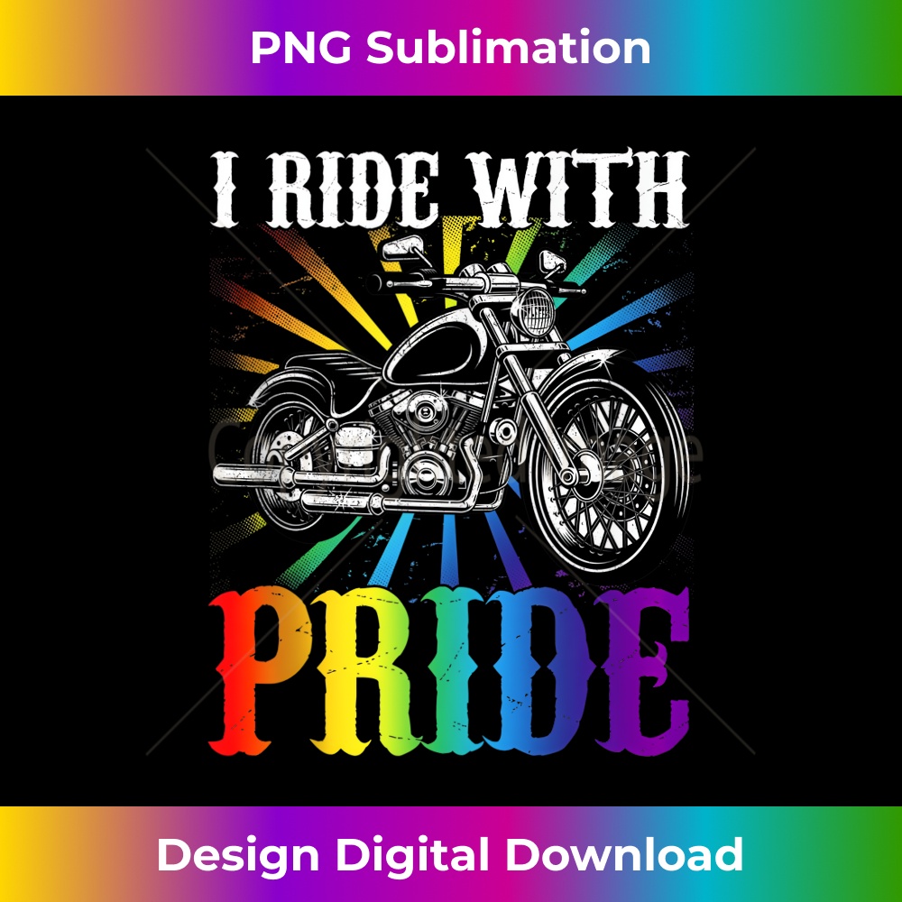 I ride with pride, gay biker, rainbow motorcycle lover queer - Trendy Sublimation Digital Download