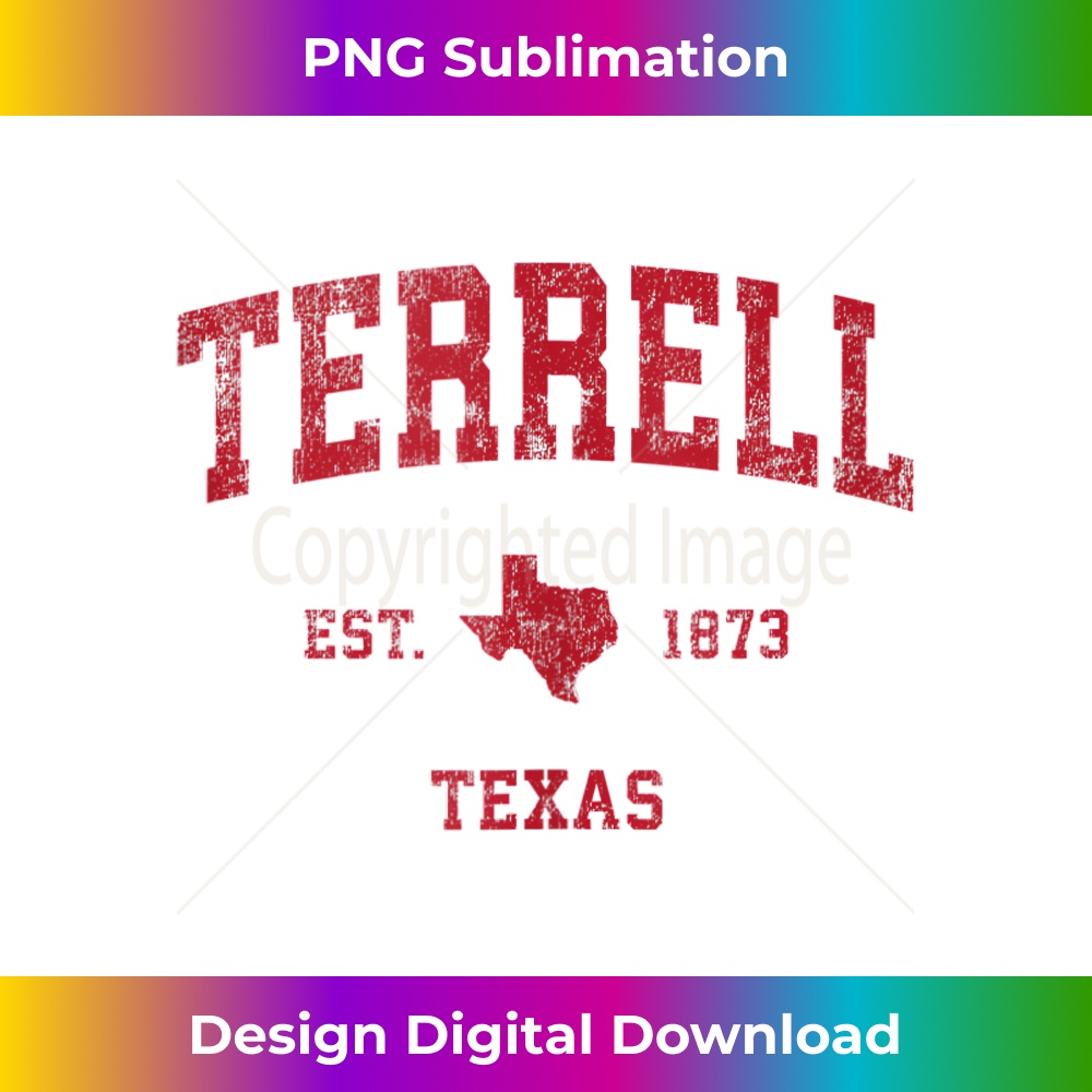 Terrell Texas TX Vintage Sports Design Red Print  3 - Premium Sublimation Digital Download