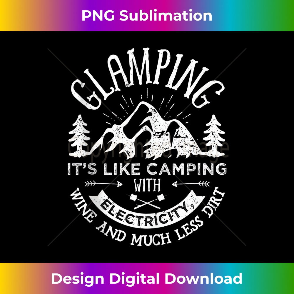 Glamping Definition Funny Glamper Wine Camping Outdoor - Retro PNG Sublimation Digital Download