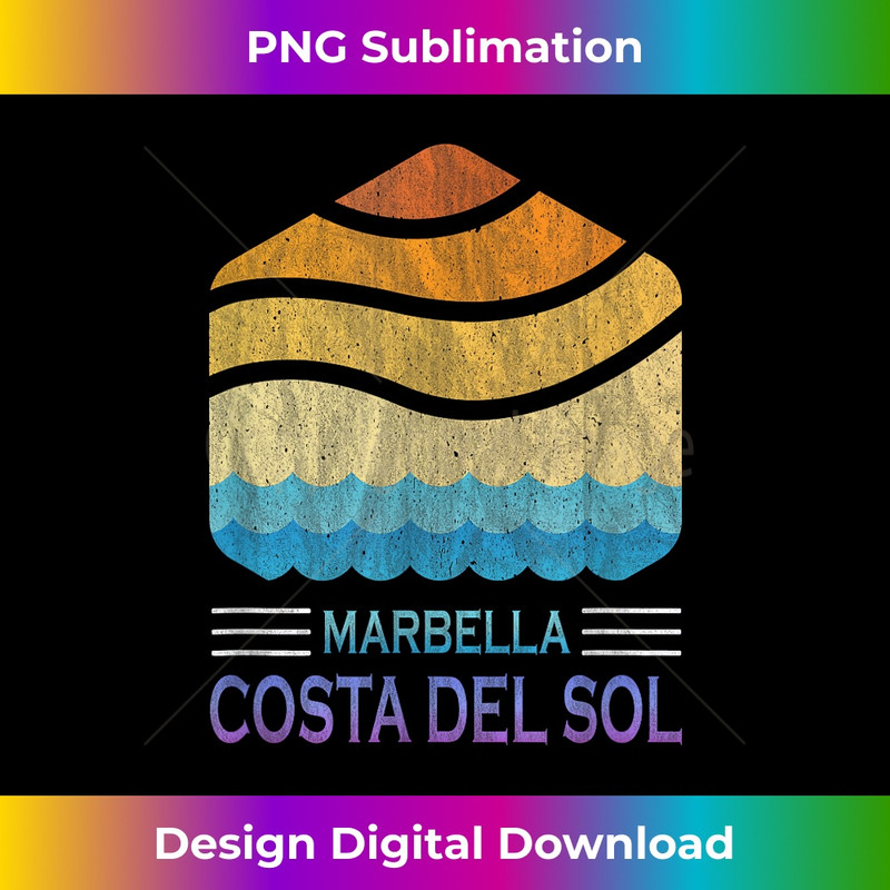 Marbella - Costa del Sol - Spain Retro Waves Beach Graphic - Premium Sublimation Digital Download