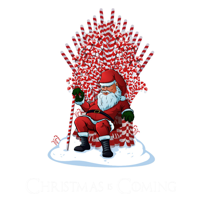 Christmas Is Coming Santa Candy Cane Throne .png