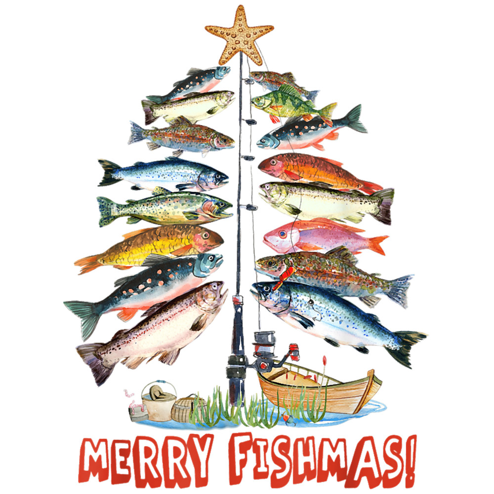Merry Fishmas Christmas Tree Fish Funny Fishing.png