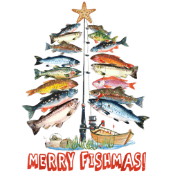 merry fishmas christmas tree fish funny fishing