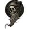 Viking Vintage Skull Beard with Headphone .png