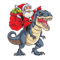Santa Riding Dinosaur T rexChristmas Gifts X-mas Kids Boys Girls Man WomenT-Shir.png