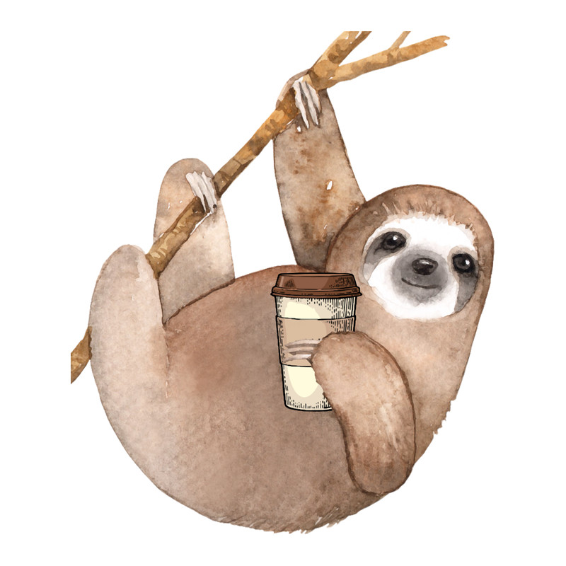 Three Toed Sloth Just Hangin_ Out Enjoying a Coffee.png