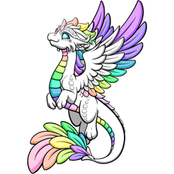 white rainbow dragon