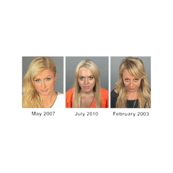 celeb mugshots paris hilton, lindsay lohan, nicole richie