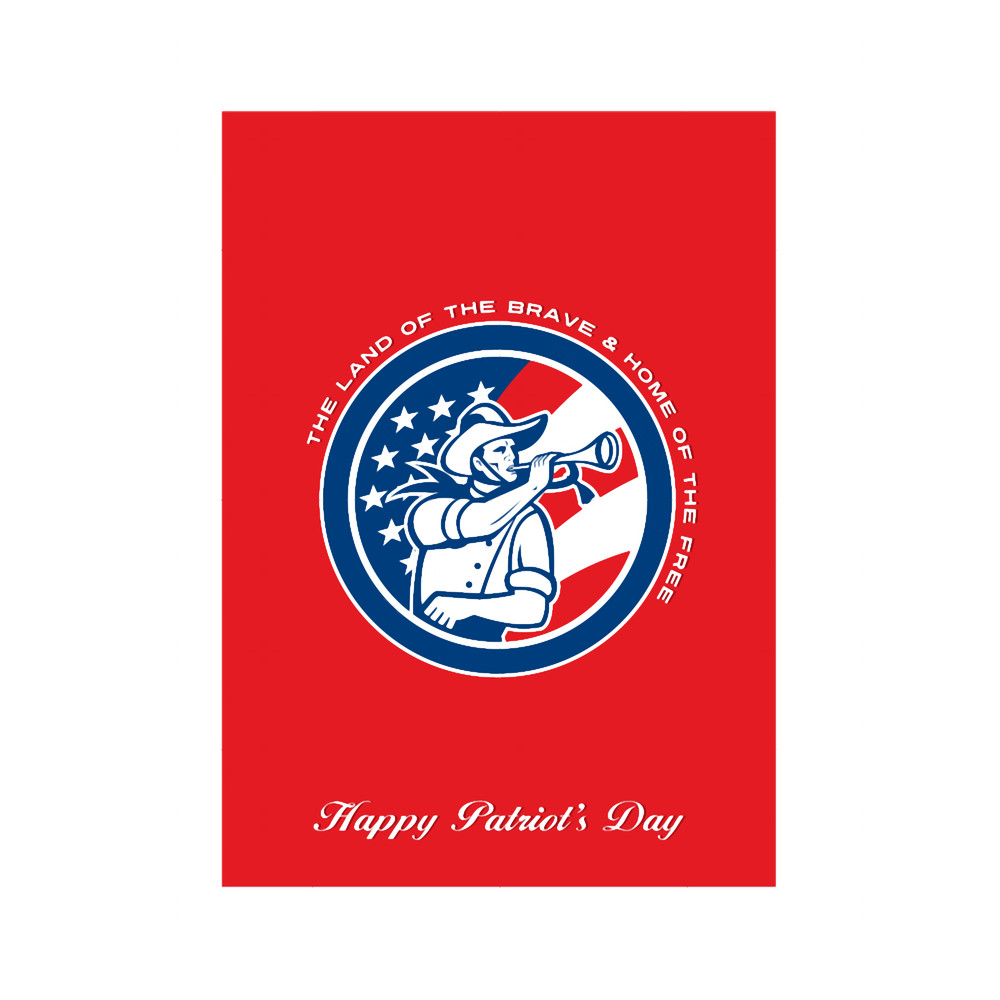 Patriots Day Greeting Card American Cavalry Soldier Blowing Buglet.png