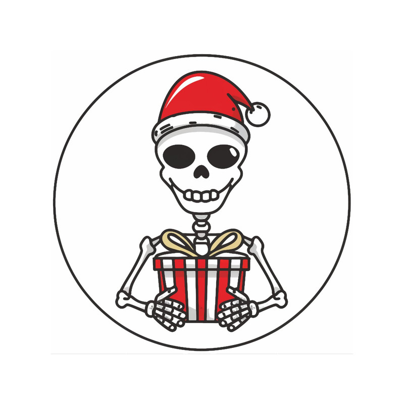 claus gift skeleton skull saint picture caricature white red black.png