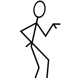 the saint stick figure black.
