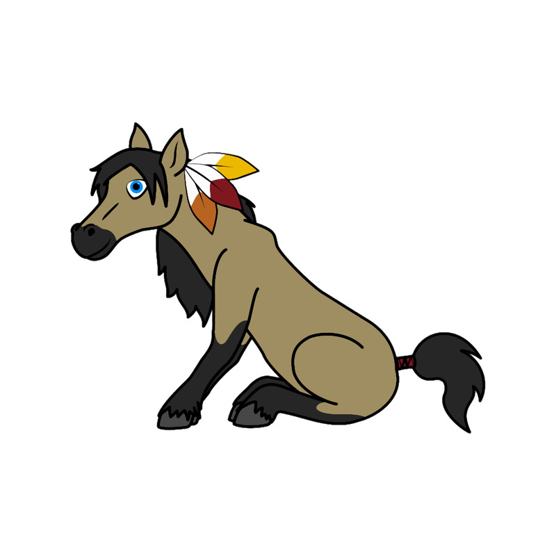 Thanksgiving Buckskin Horse with Turkey Feathers.png
