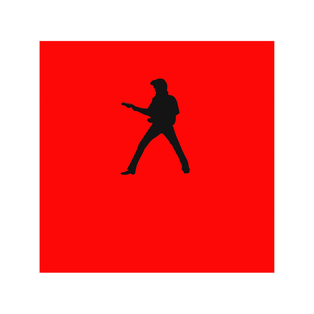 elvis Guitar Silhouette Red A-Line Dress.png