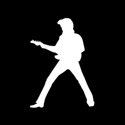 elvis guitar silhouette white graphic 1