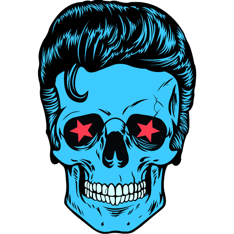 Elvis skull illustration Premium .png
