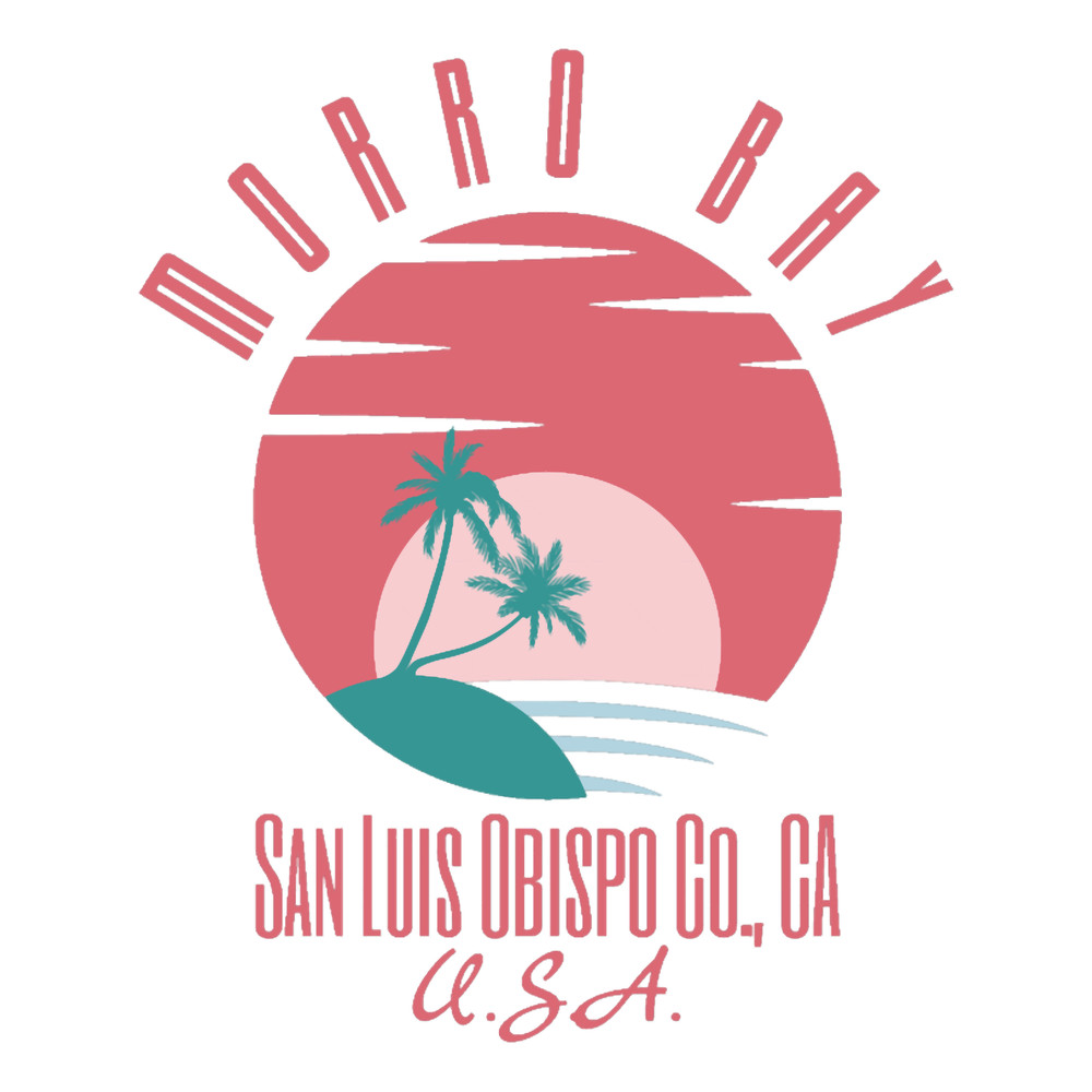 Retro Eighties Morro Bay San Luis Obispo County California U.S.A.- Pastel Red Text.png