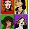 Liliana Vess, Nissa, Chandra, Elespth Vintage Pop Art.png