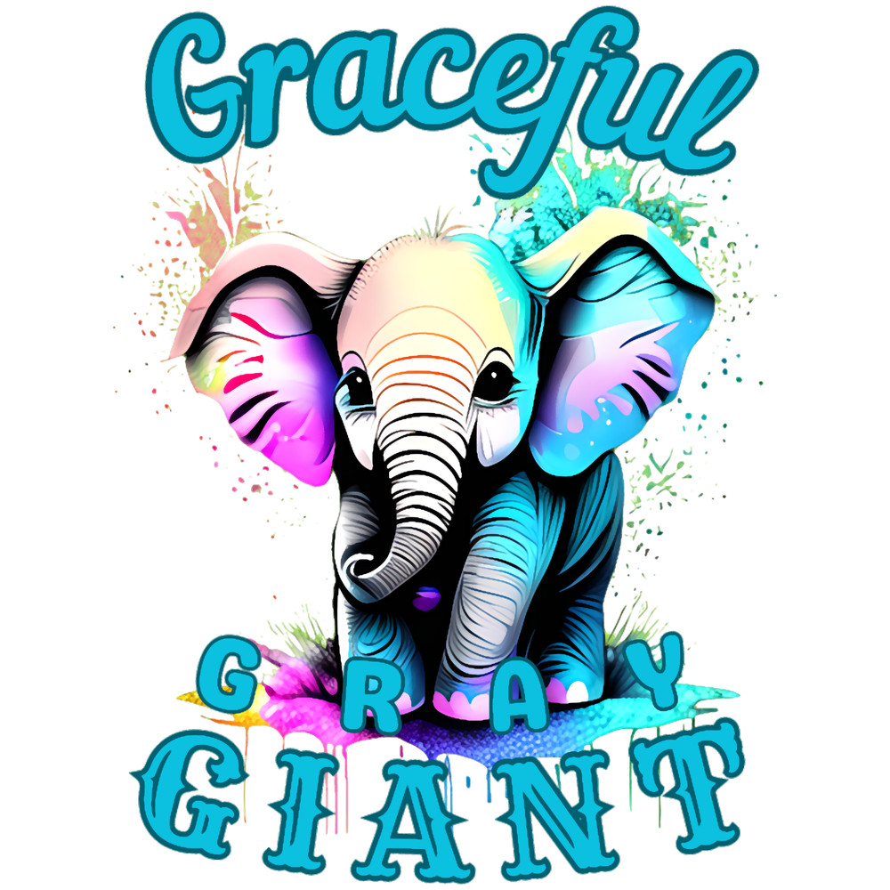 Graceful Gray Giant. adorable elephant.png